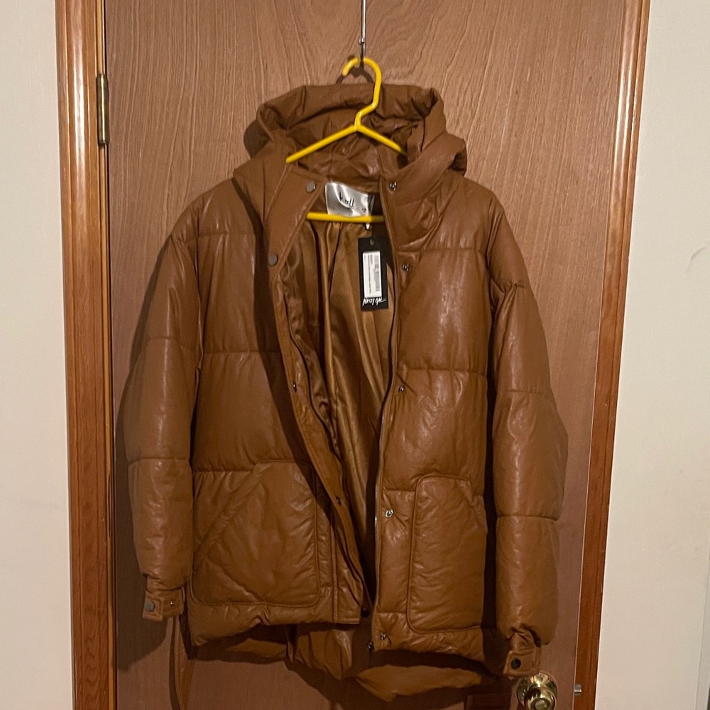 Nasty Gal Brown Leather Jacket